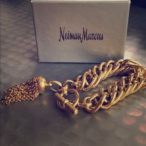 Gold tassel chain bracelet